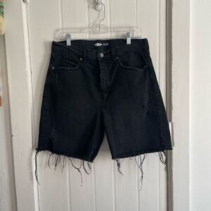 Old Navy Black Frayed Sky-Hi Shorts